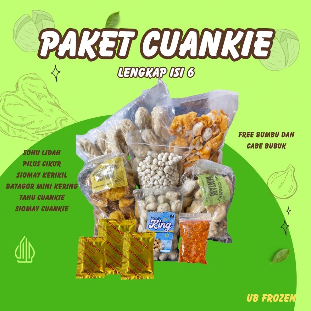 

Paket CUANKI Lengkap 6 varian FREE BUMBU + CABE BUBUK