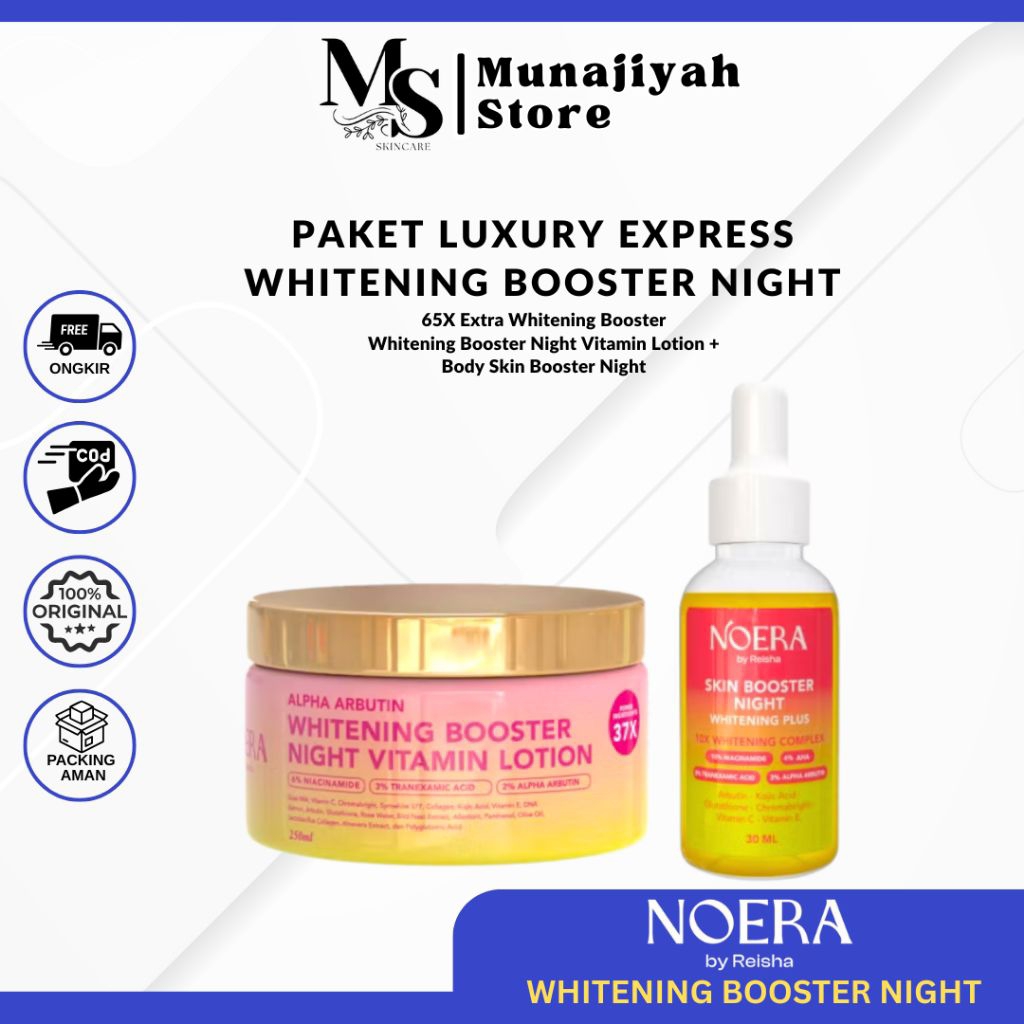 NOERA Paket Luxury Express Whitening Booster Night | Skin Booster Night + HB Malam Noera by Reisha