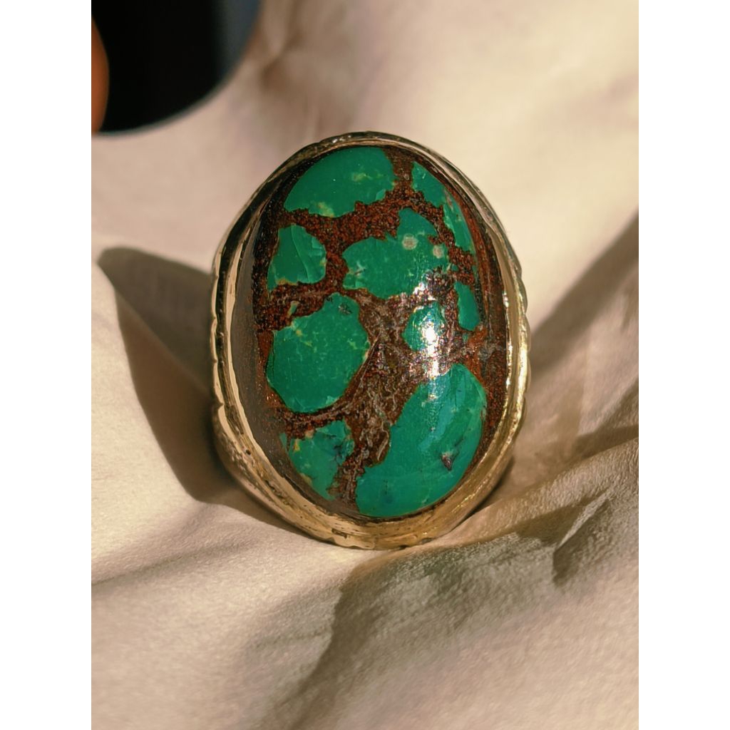 Batu Pirus Persia Hijau Ceplok Kuro