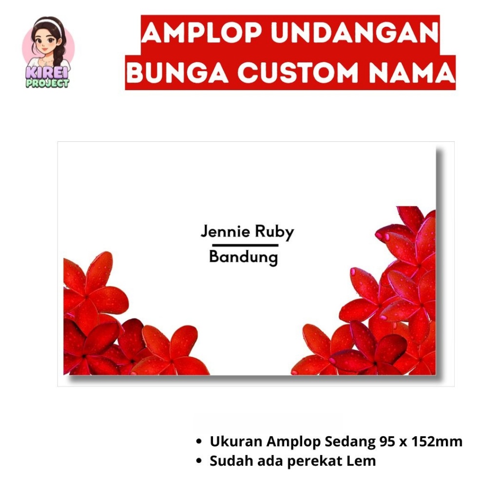 

Amplop Undangan Kondangan Custom Kustom Nama MOTIF BUNGA By Kirei Project