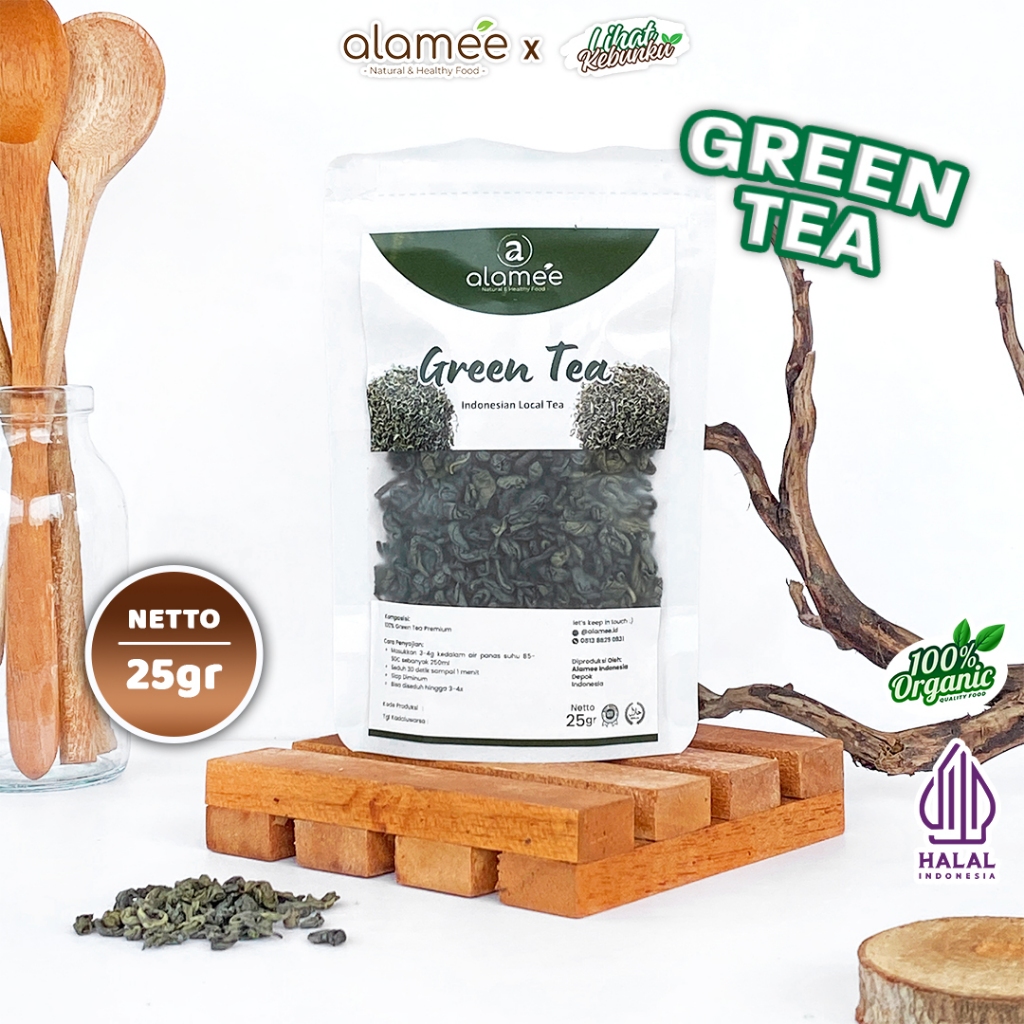 

ALAMEE Green Tea Teh Hijau Organik Organic Kering Greentea Minuman Herbal 25gr LIHAT KEBUNKU