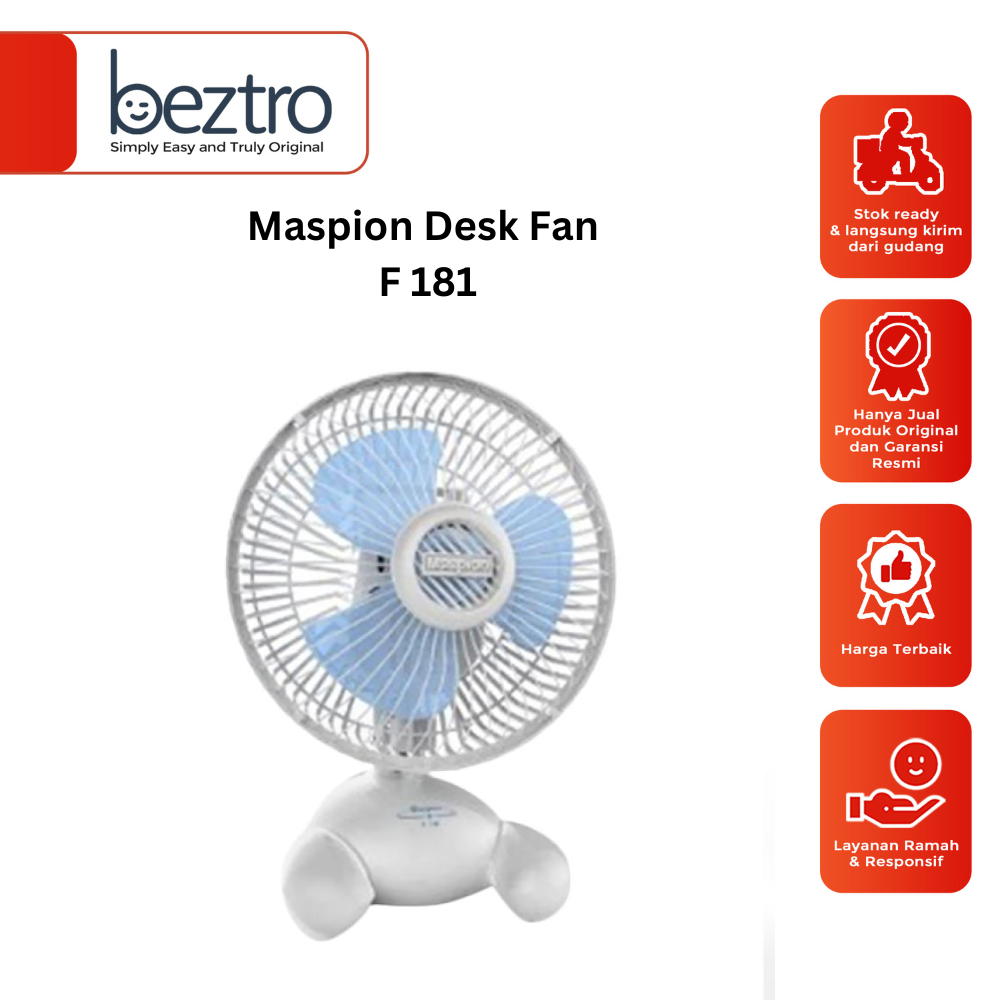 Maspion Desk Fan F-181 Size 7 inch Hijau – Kipas Angin Meja F181