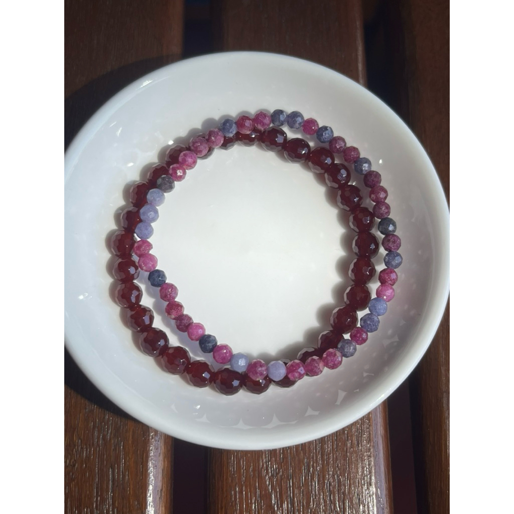 Gelang Red Garnet dan Ruby all facet 2 Gelang