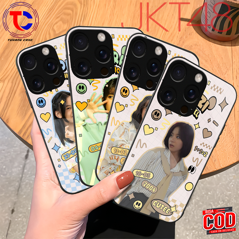 Case Handphone JKT48 Untuk oppo a3x/a3 nfc a17 a17k Terbaru - Softcase Glass - Hardcase 2D Glossy - 