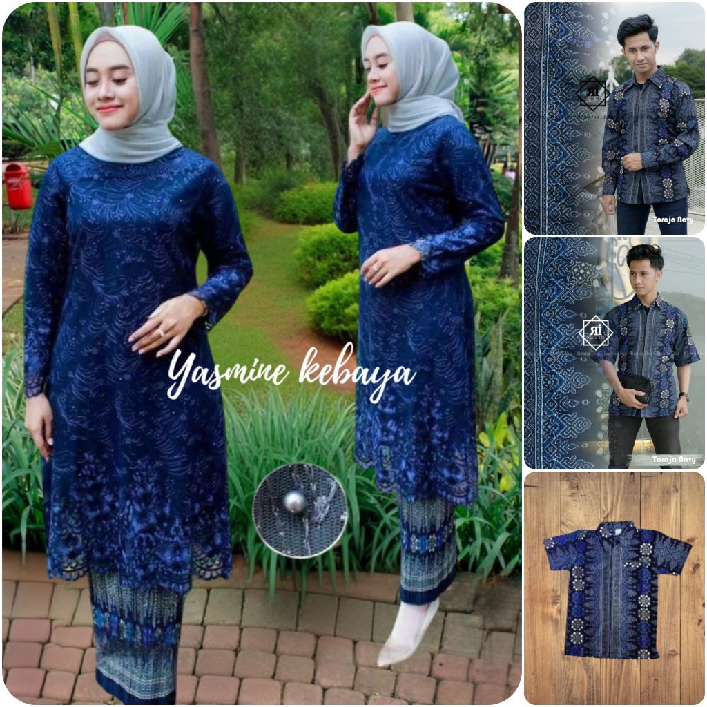 Baju Batik Couple / Couple Sarimbit / Couple Kebaya Brokat Tunik Set Kemeja Batik Modern Keluarga / 