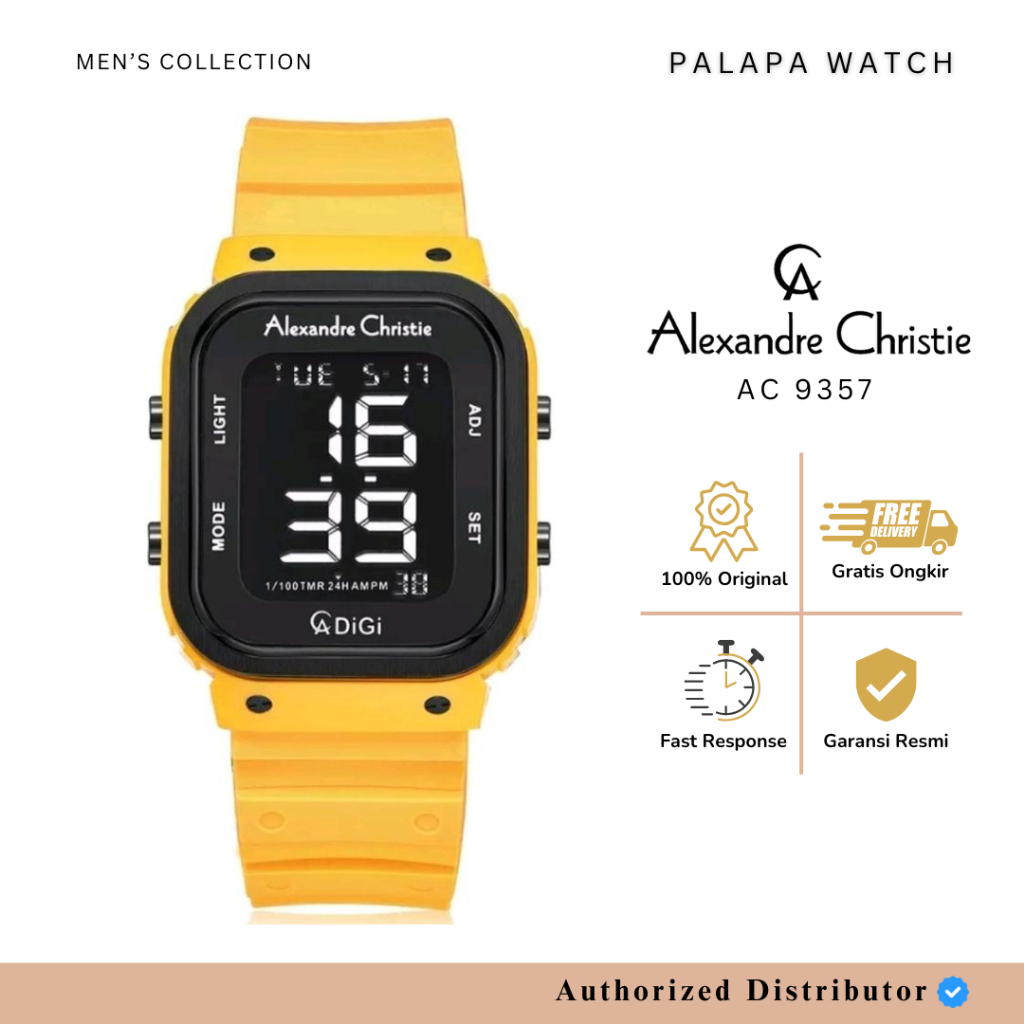 Jam Tangan Pria / Wanita Alexandre Christie AC 9357 Digital Rubber Original