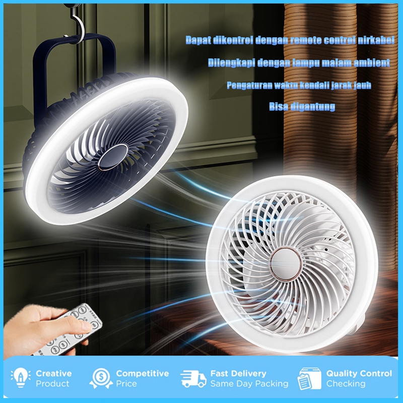 Kipas meja lipat portabel dengan lampu belajar senter LED kipas meja kecil Kipas angin Meja Charger 