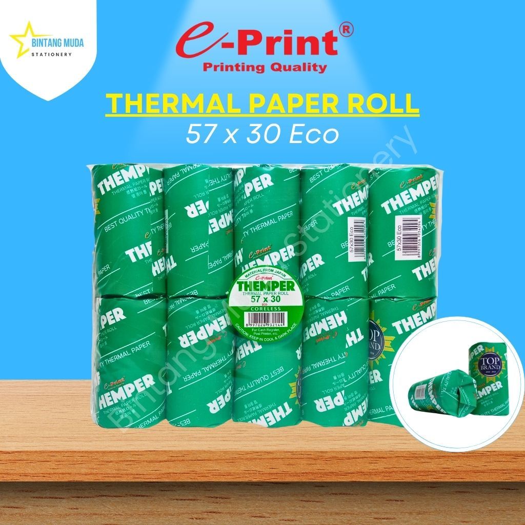 

Kertas Thermal 57x30 Eco e-Print | Thermal Paper Roll | Themper | Thermal 57x30 | Thermal 57x30 e-Print | Kertas Thermal 58mm | Kertas Struk Kasir | Kertas Thermal Struk | e-Print