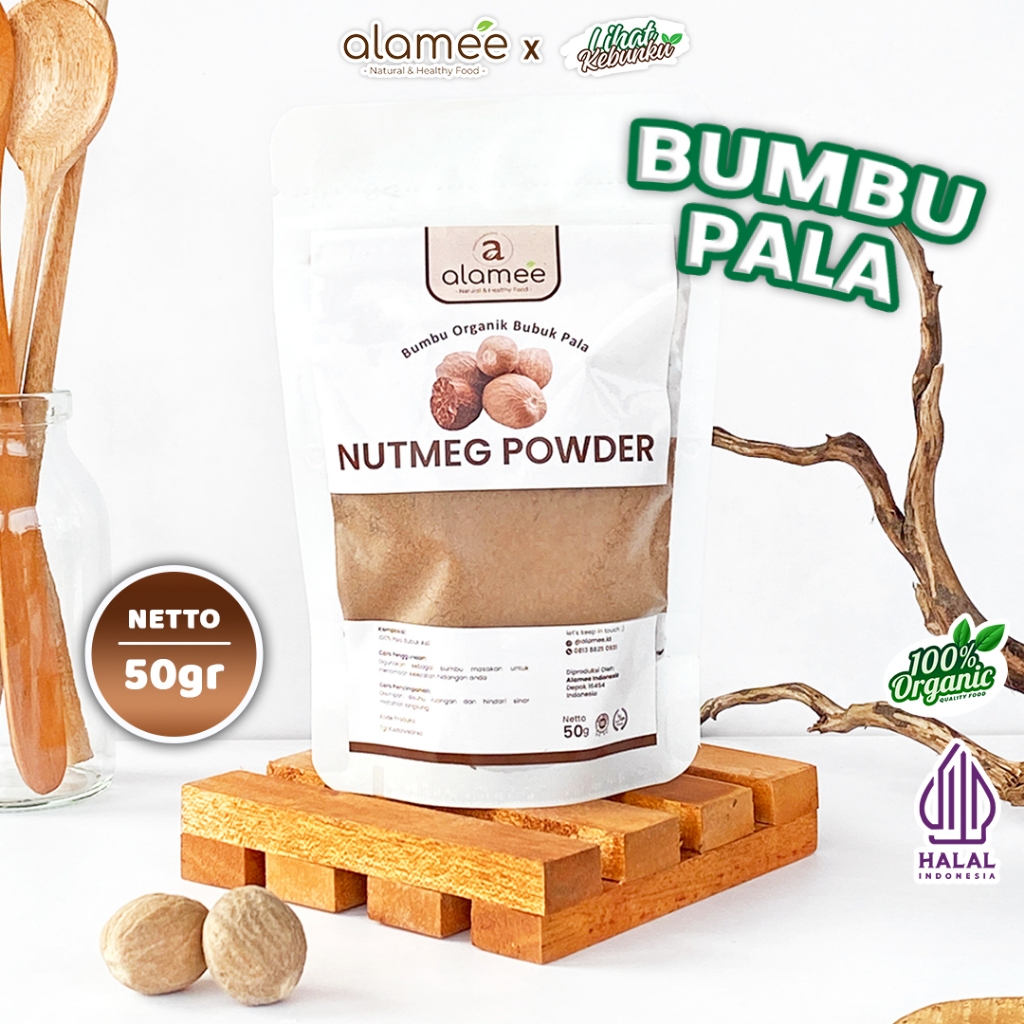 

ALAMEE Pala Bubuk Bumbu Dapur Nutmeg Seasoning Powder Rempah Murni Asli Organik 50gr LIHAT KEBUNKU