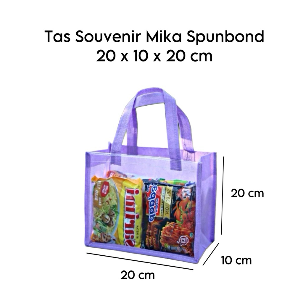 

Tas Mika Spunbond/ Goodie Bag souvenir ulang tahun hampers 20x10x20cm(g10)
