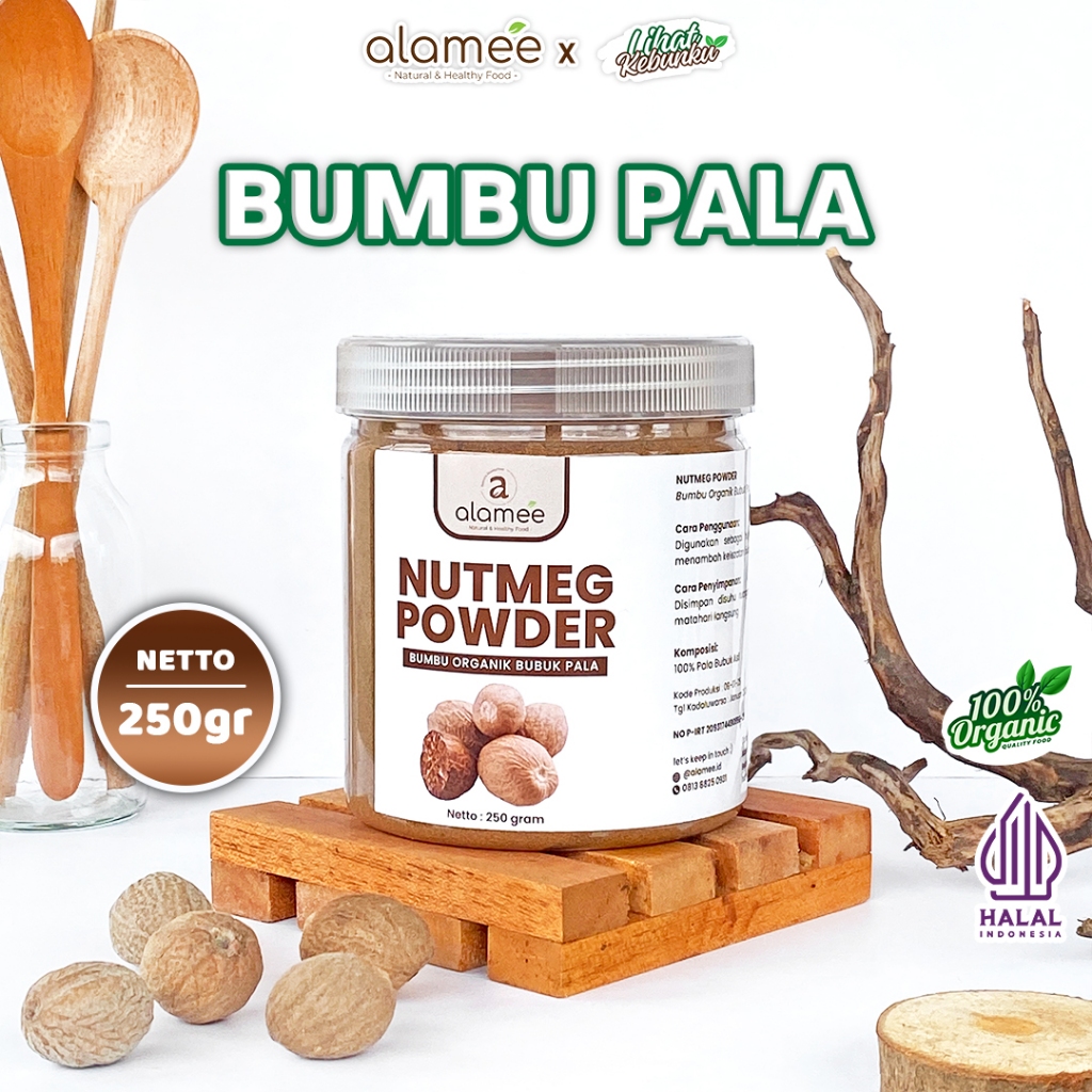 

ALAMEE Pala Bubuk Nutmeg Powder Bumbu Dapur Rempah Murni Asli Organik 250gr LIHAT KEBUNKU