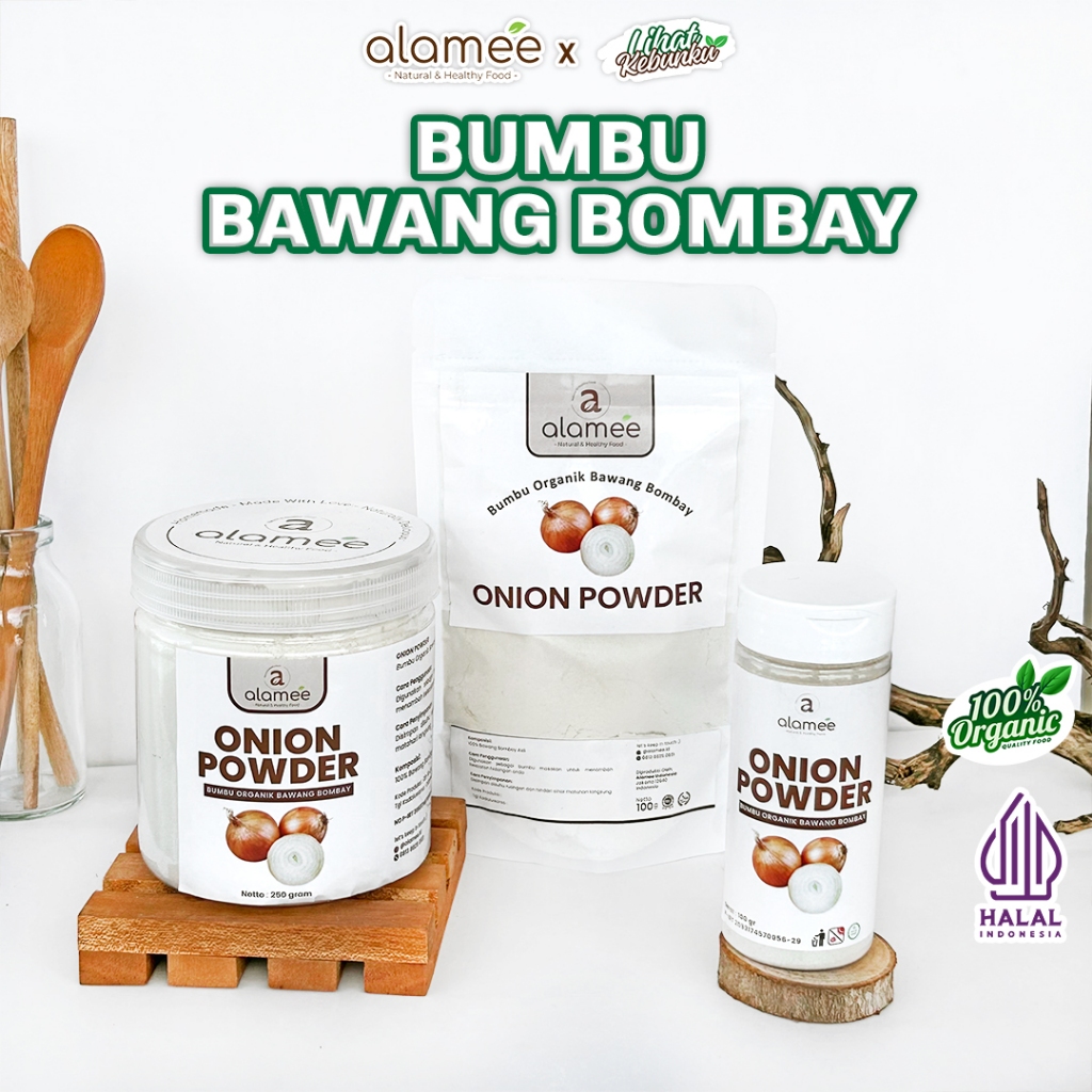 

ALAMEE Bawang Bombay Bubuk Onion Powder Ground Spice Bumbu Bombai Dapur Organik LIHAT KEBUNKU