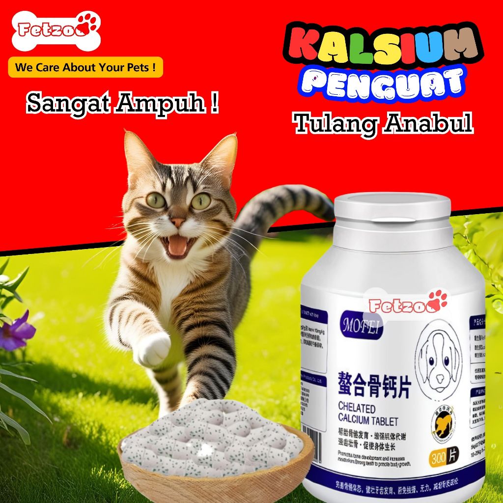 1 Tablet Kalsium Kucing Vitamin Tulang Kucing Obat Kucing Suplement Tulang FETZOO