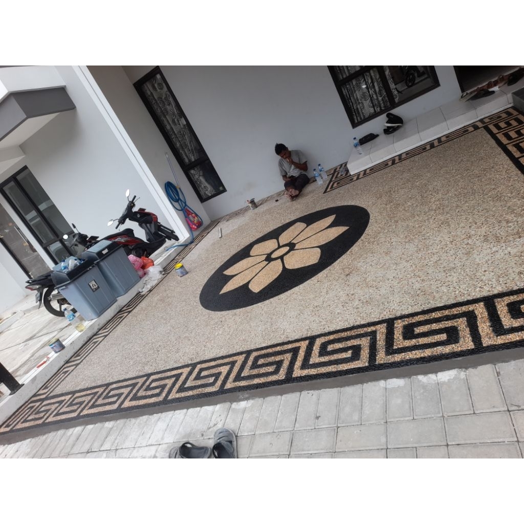 lantai batu alam koral sikat