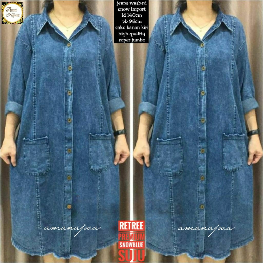 Retree Blue Tunik Jeans JUMBO LD 140 / amanajwa