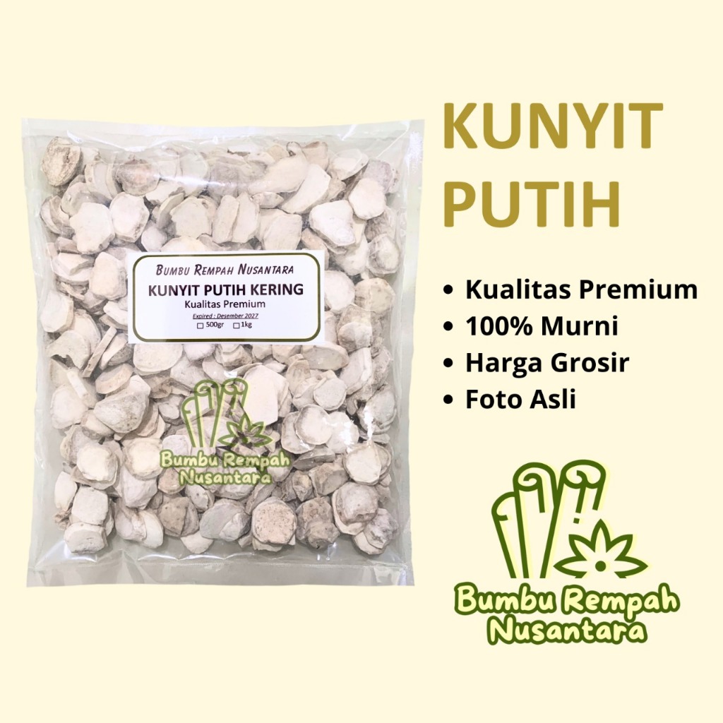 

Kunyit putih kering 500g 1kg - Rempah Asli Murni | BUMBU REMPAH NUSANTARA | Bumbu Dapur Nusantara Grosir Murah