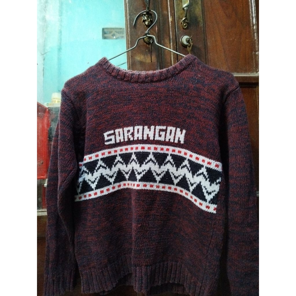 Sweater Rajut Crop Wanita Sarangan Tebal