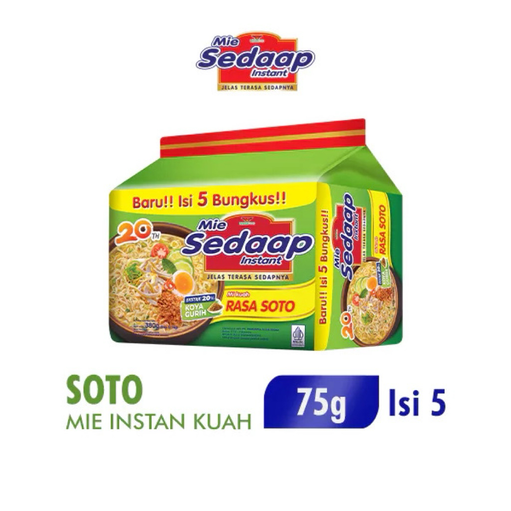 

Mie instan sedaap kuah rasa soto isi 5