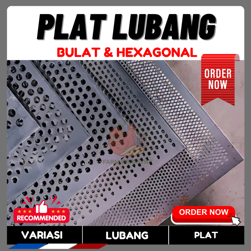 Plat Lubang Besi / Perforated Ukuran 2x1Meter & 2,4x1,2Meter Ketebalan 0,8mm Plat Perforasi Besi Lub