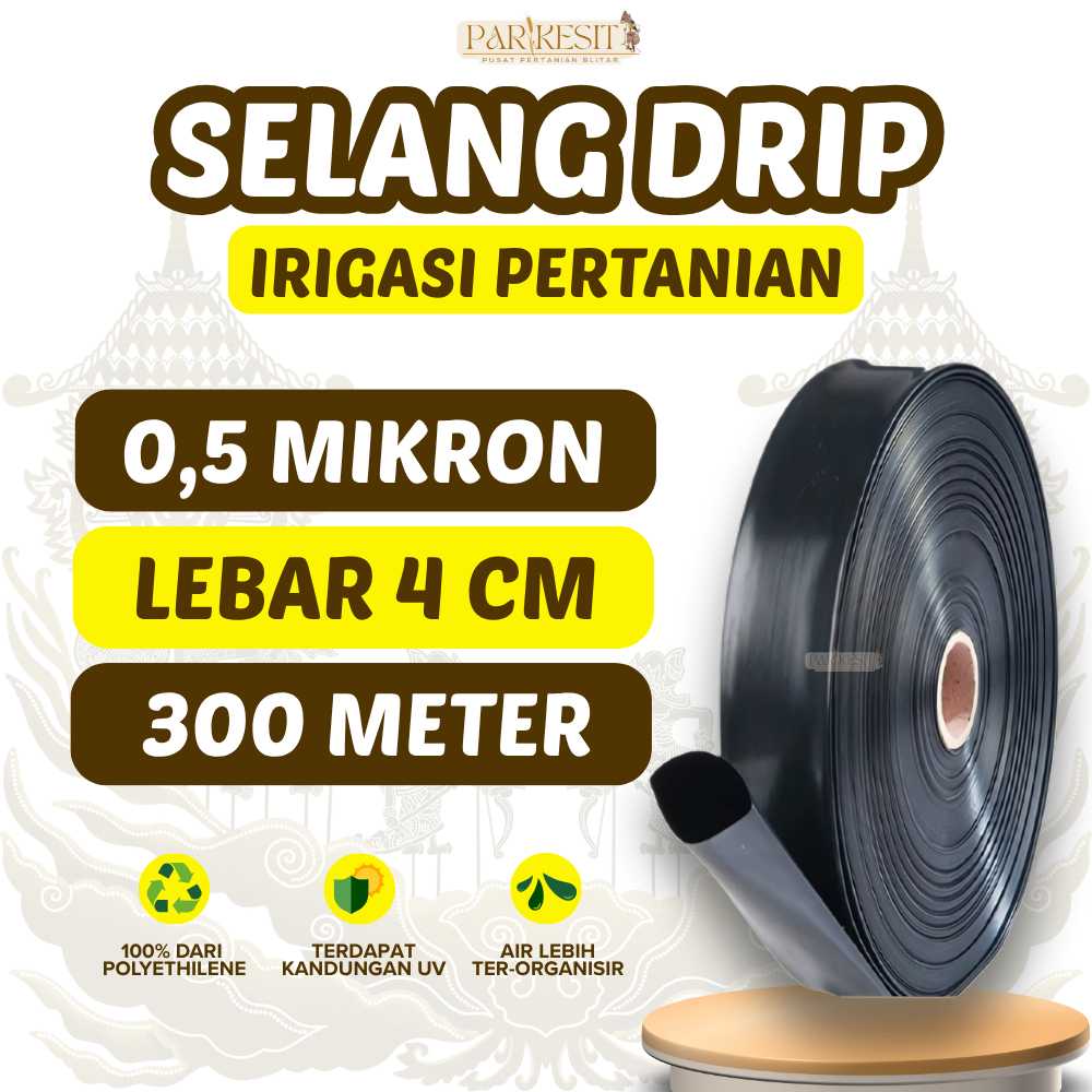 Selang Drip 5 Mikron 300 Meter Selang Tetes Irigasi