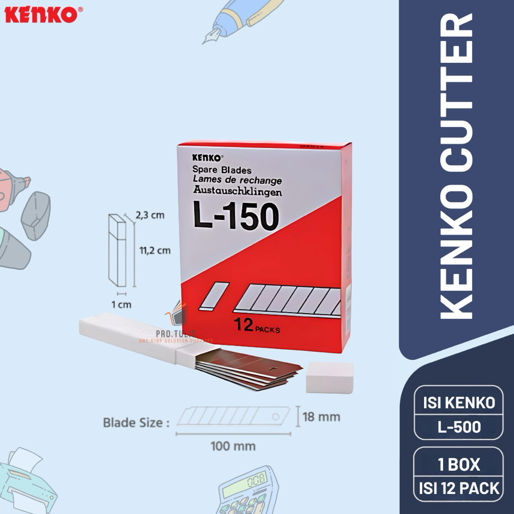 

(12 PCS) Isi Pisau CUTTER KENKO L-150 (Untuk Cutter L-500) Cutter Blade ProTulis