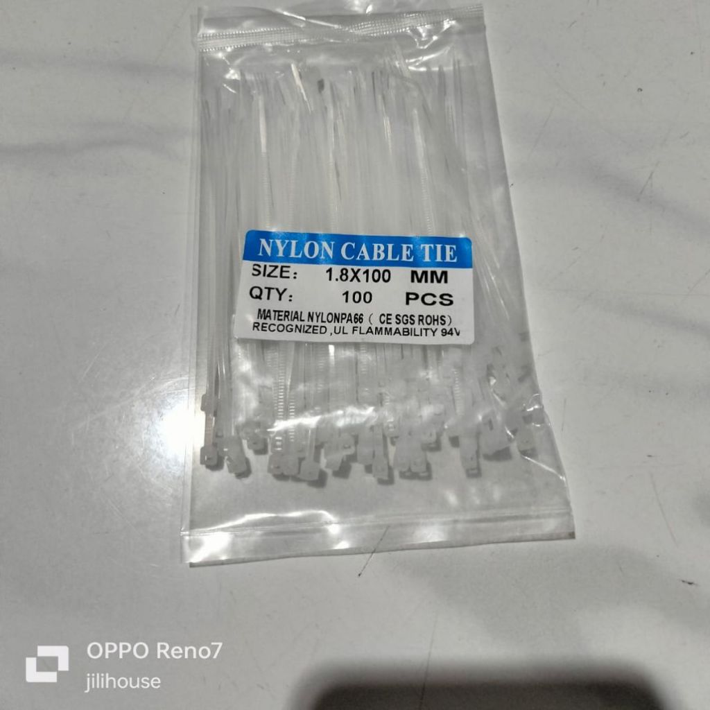 

Nylon Cable Tie Kabel Tie Nilon PutihSerbaguna 1.8 x 100 (isi 100 pcs)