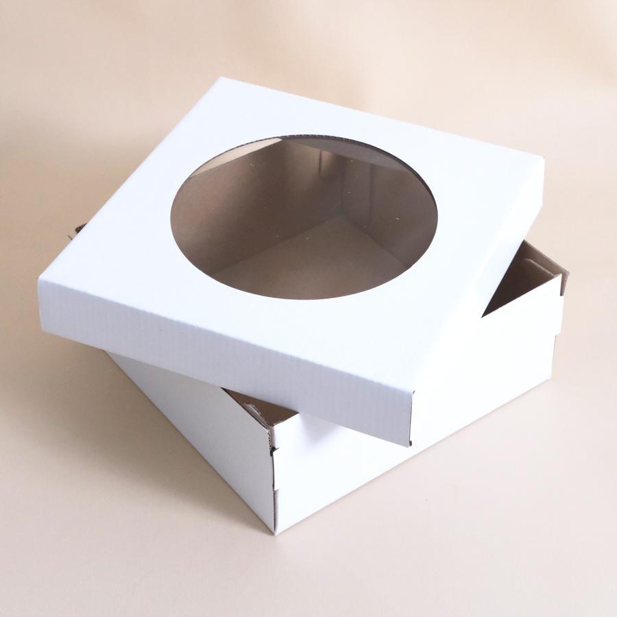 

Cake Box Roti Putih Coklat Kotak Kue Mika Corrugated ukuran 18x18x7.5 cm