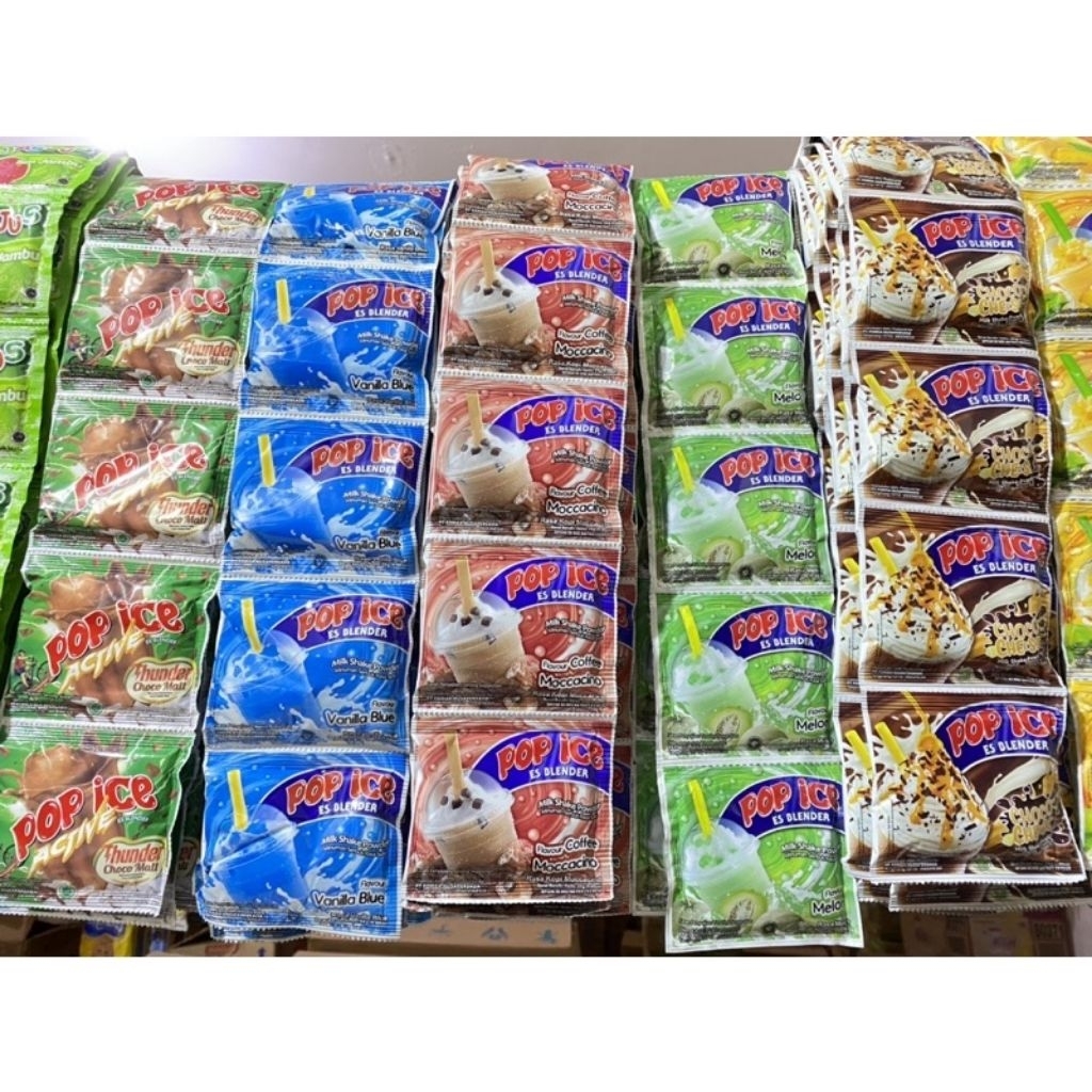 

POP ICE MINUMAN SERBUK 1 RENCENG ISI 10 PCS
