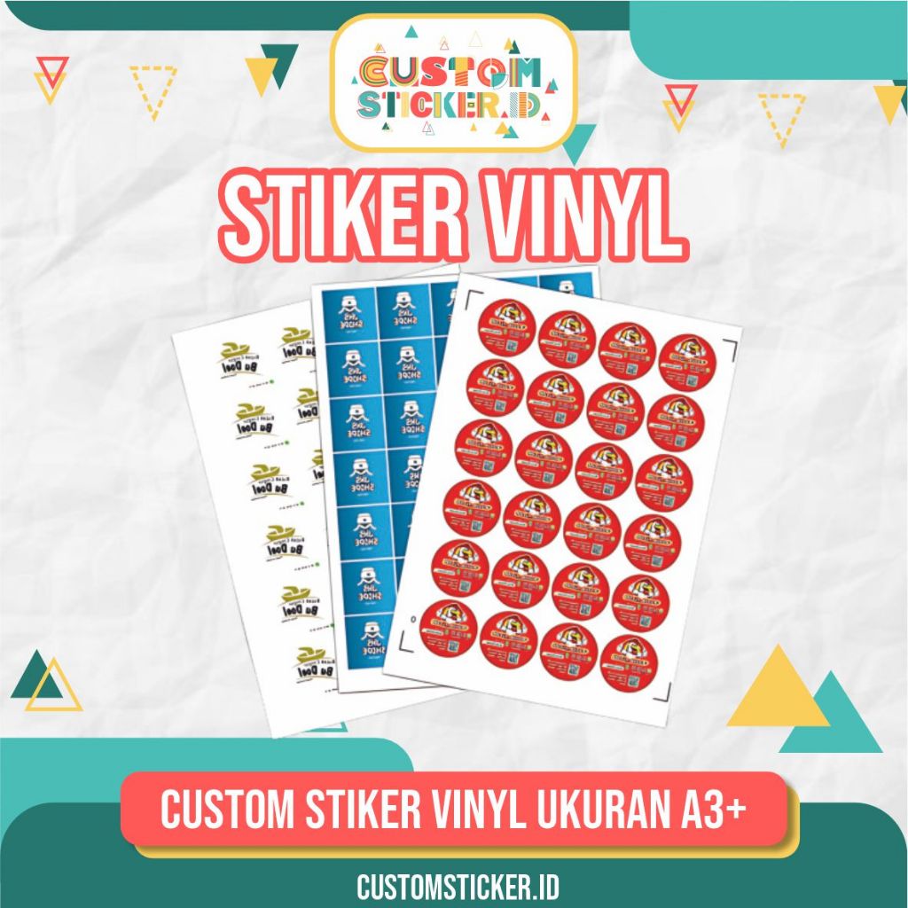 

Stiker Label Vinyl / Anti air / Waterprooff / Murah Meriah Sudah cutting Uk A3+