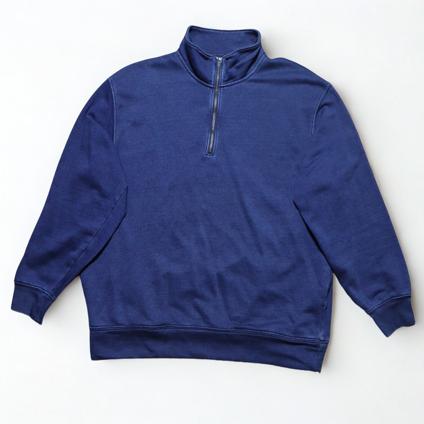 Uniqlo Half-Zip Mock Neck Sweatshirt Navy - Size XL (Original - Second)