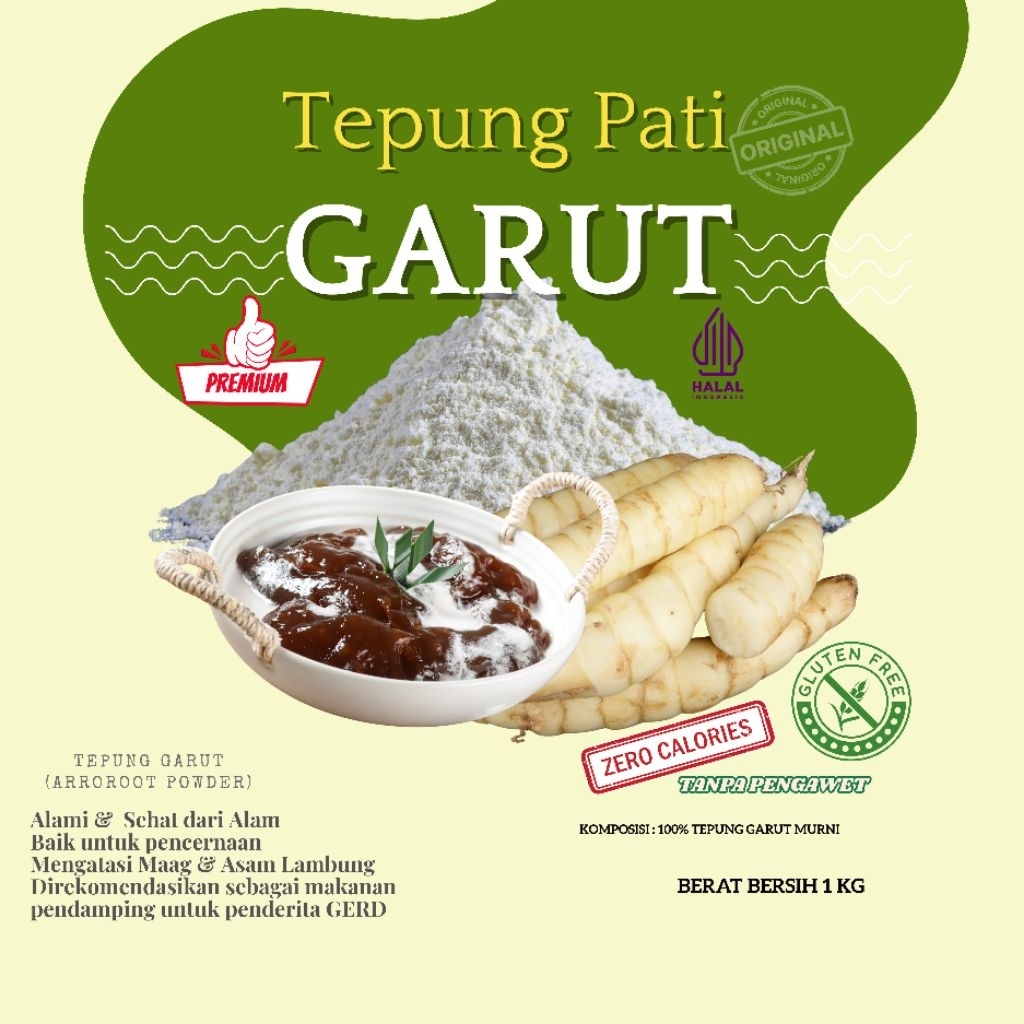 

[BARU]Tepung Pati Garut Premium 1KG Tepung Garut Asli Obat Maag Asam Lambung