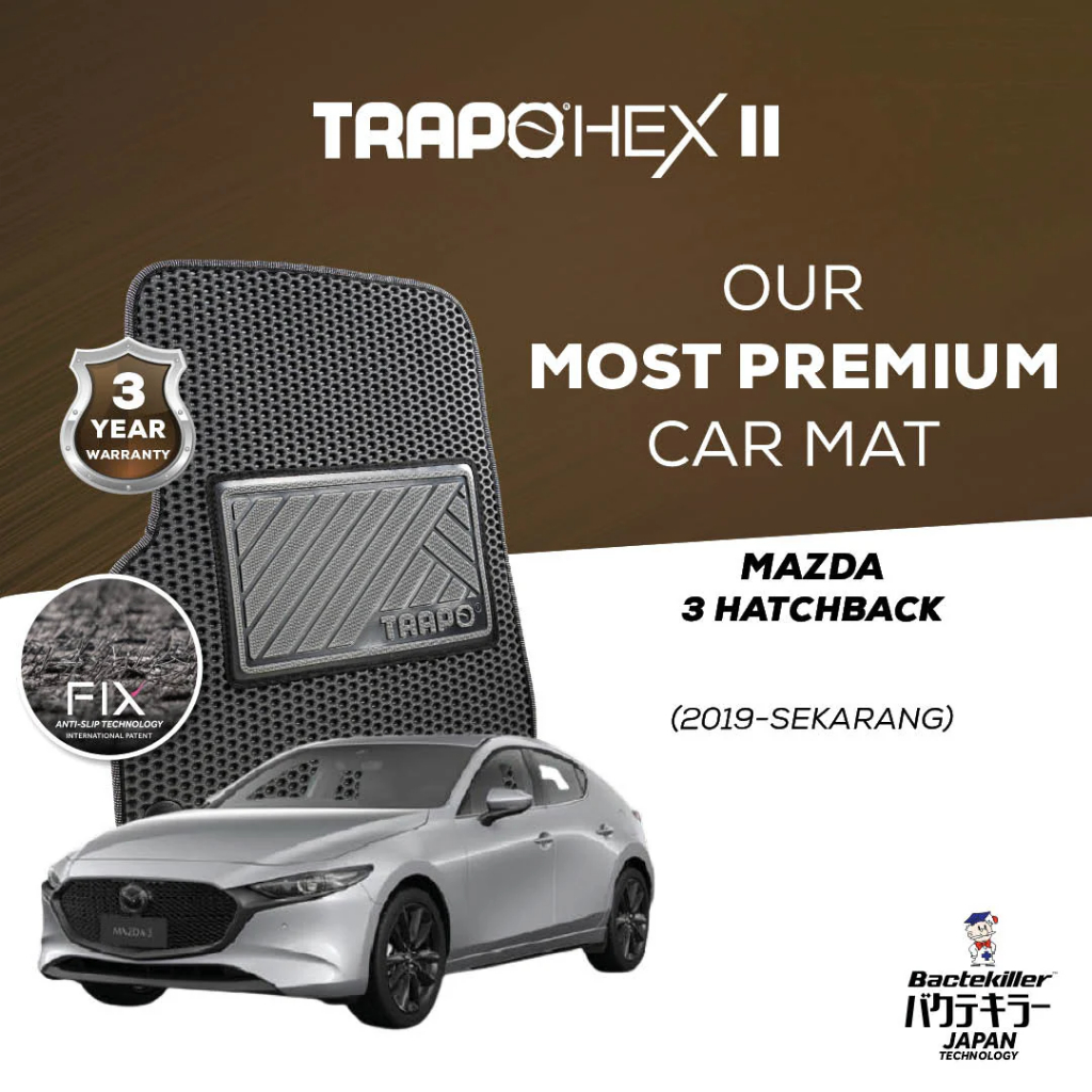 Karpet Trapo Hex Mazda 3 Hatchback (2019-Sekarang) Karpet Mazda 3 Hatchback