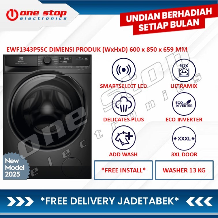 ELECTROLUX EWF1343P5SC Mesin Cuci Front Loading UltimateCare 500 - 13Kg