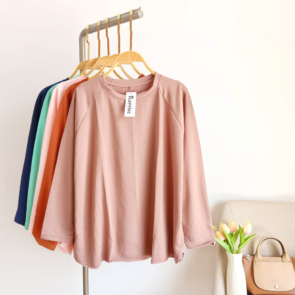 Atasan oversize wanita lengan panjang / Blouse cewek modis / Baju kekinian / Ramise