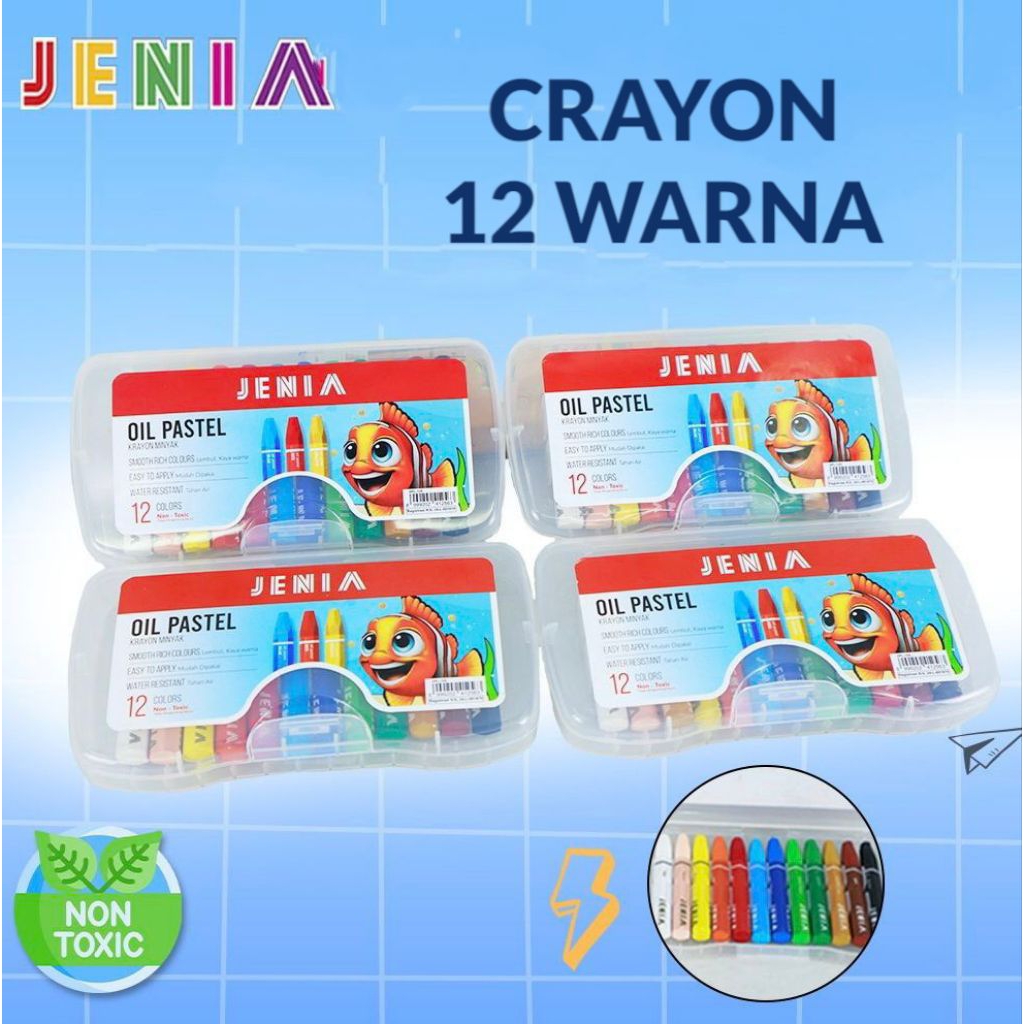 

CRAYON OIL PASTEL JENIA 12 WARNA (SET)