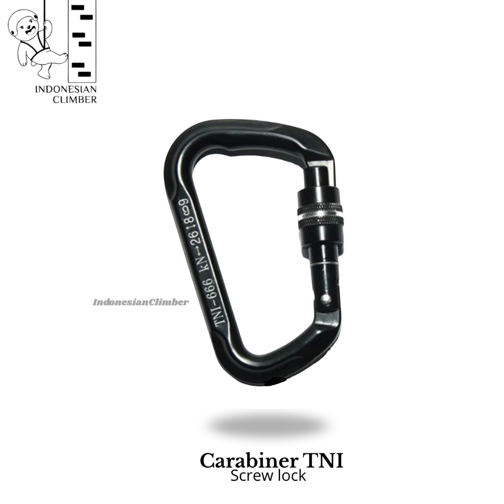 Carabiner Delta Screw TNI Jatah Original Safety Climbing Rope Acces Gondalan Fying Fox