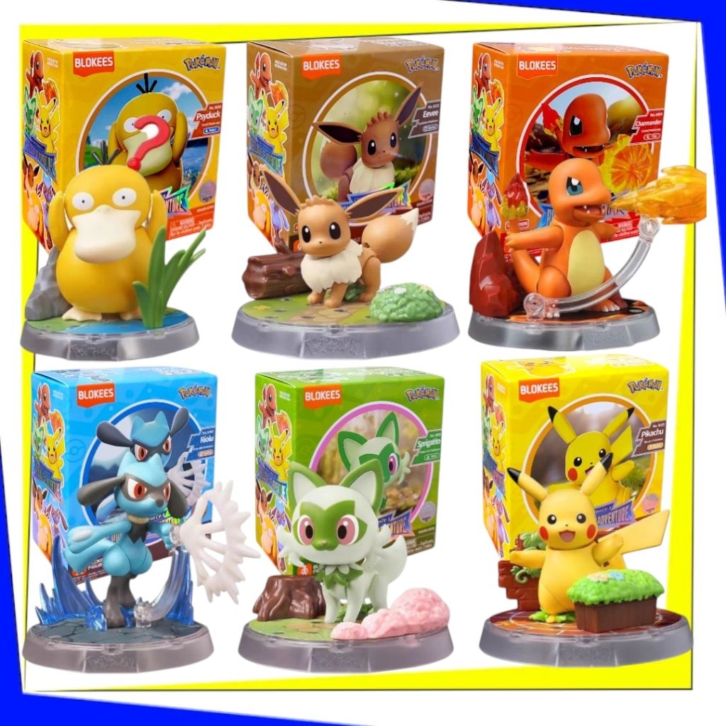 Blokees Pokemon Figure Pokemon Pikachu Riolu Sprigatito Charmender Blokees Pikachu