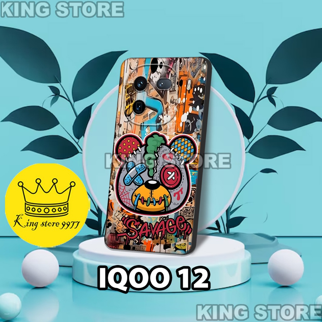 (KS15) Softcase karet untuk hp IQOO 12/Motif Grafity/casing IQOO 12/case IQOO 12 2025/silikon IQOO 1