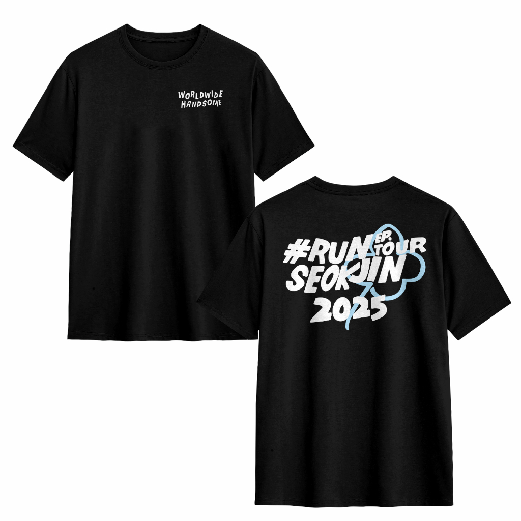Kaos Katun Sablon DTF Bangtan Run Seokjin Tour 2025 DB
