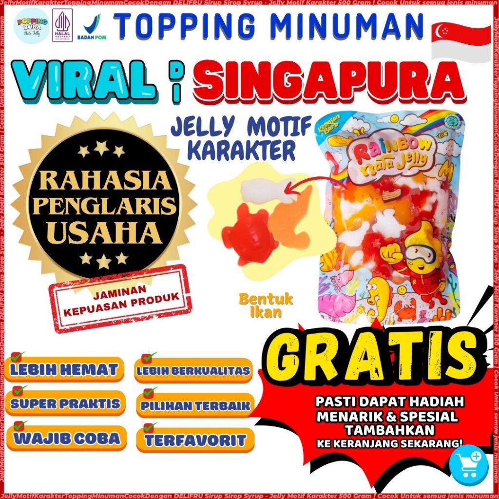 

JellyMotifKarakterToppingMinumanCocokDengan DELIFRU Sirup Sirop Syrup - Jelly Motif Karakter 500 Gram | Cocok Untuk Semua Jenis Minuman