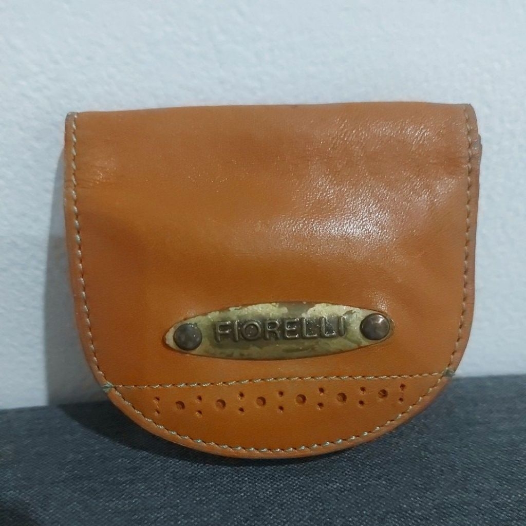 Fiorelli vintage coin wallet dan gold coral genuine leather dompet koin kulit asli vintage dan colle
