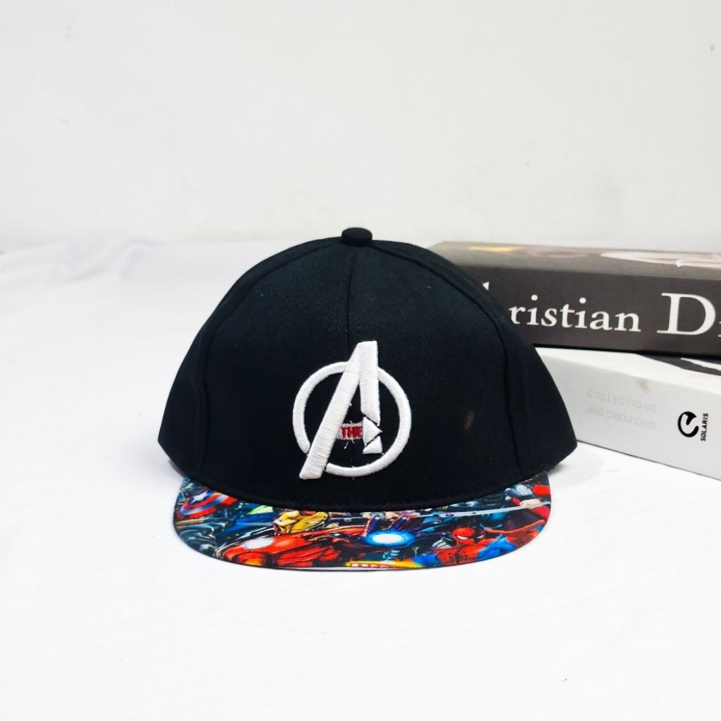 Topi snapback anak superhero marvel ironman spiderman motif