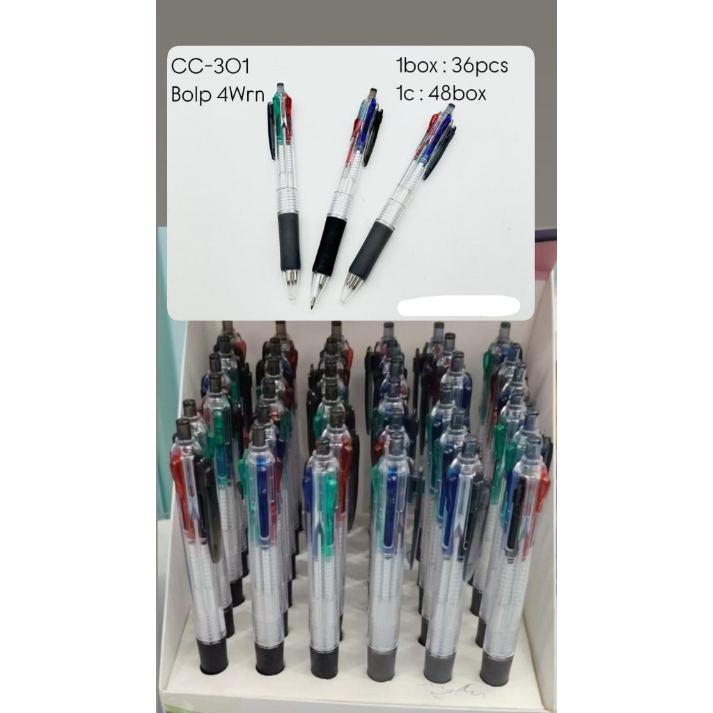 

Ballpoint Pen Pulpen 4 Warna 0.7 mm Pulpen