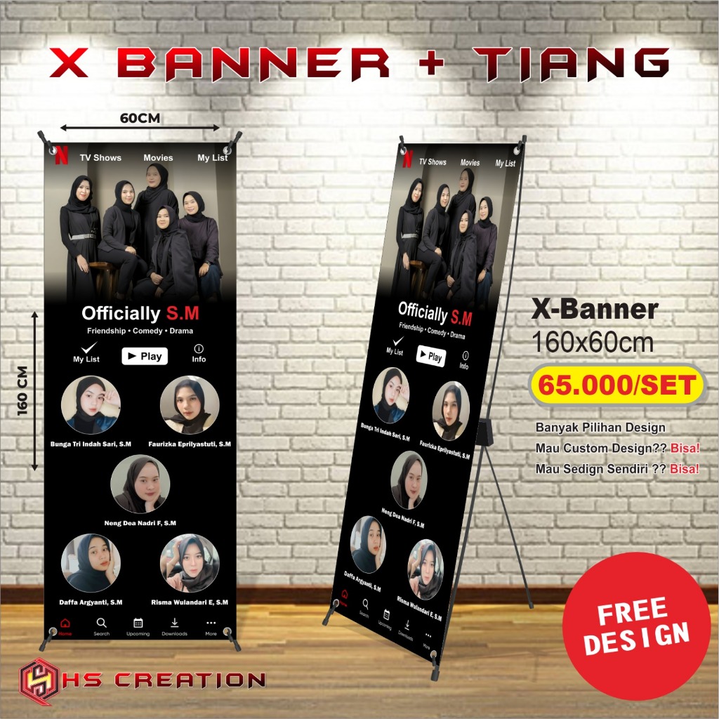 Spanduk x banner + tiang wisuda wedding olshop ulang tahun agustusan custom