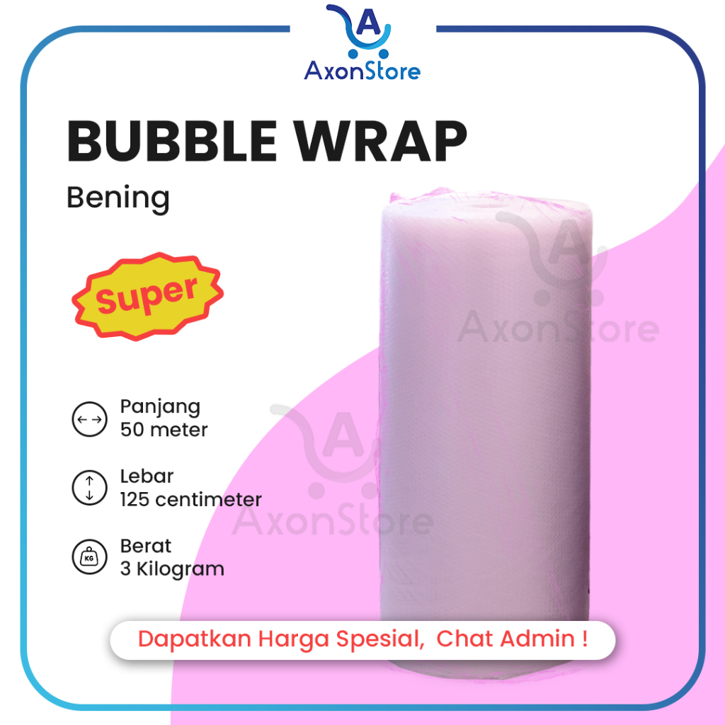 

SUPER Bening 125cm x 50m 3kg Premium Tebal Babel Wrapping Pack Eceran Murah Clear
