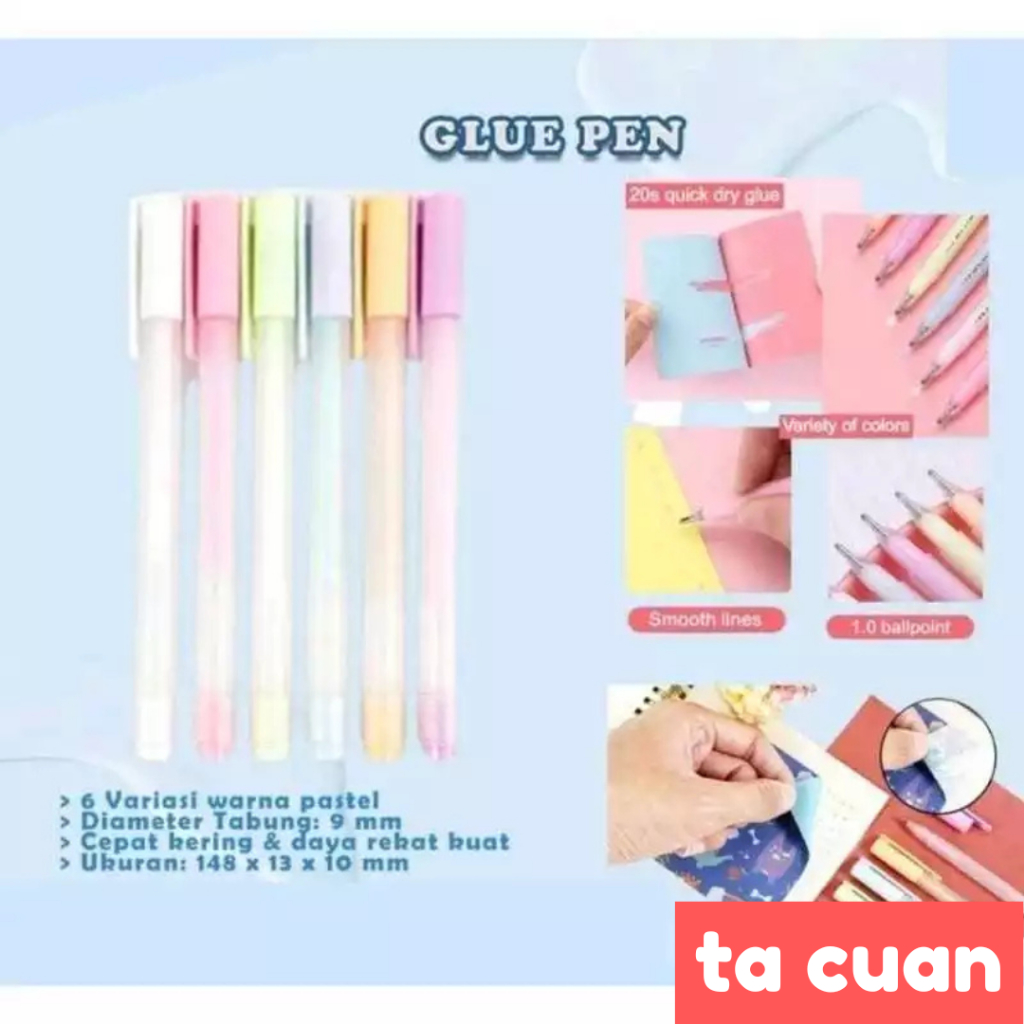 

tacuan - Pen Bolpoin Lem Kertas Pulpen Lem Cair Glue Pen Colour Liquid Glue