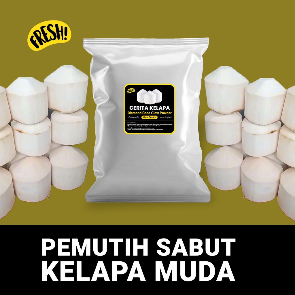

Serbuk Pemutih Sabut Kelapa Muda - Kelapa Diamond - Kelapa ala Thailand