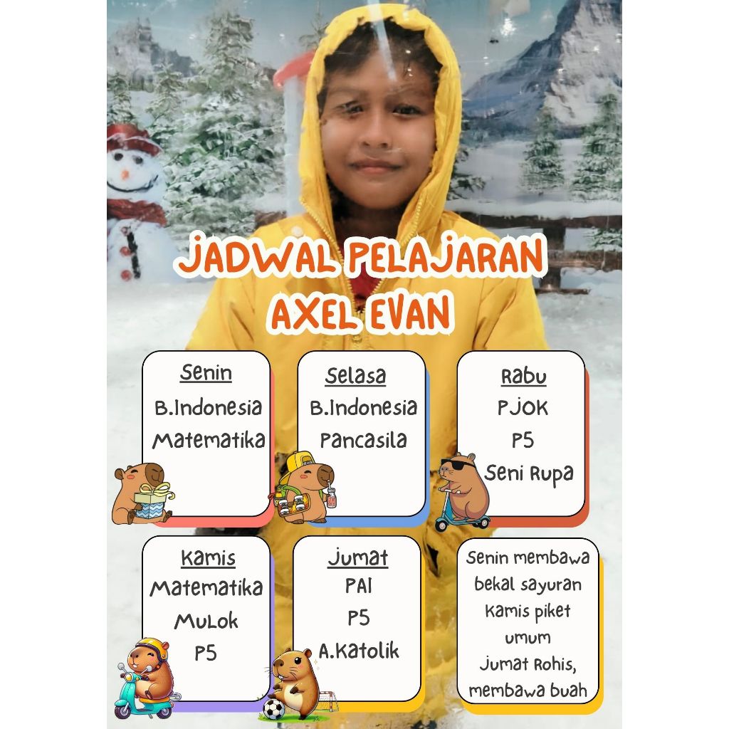 

Cetak Jadwal Pelajaran, Jadwal Piket, Struktur Organisasi Custom