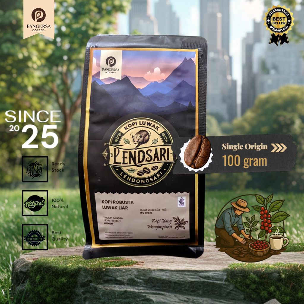 

Pangersa coffe - kopi bubuk LUWAK liar asli berat 100g, 250g, mantapp