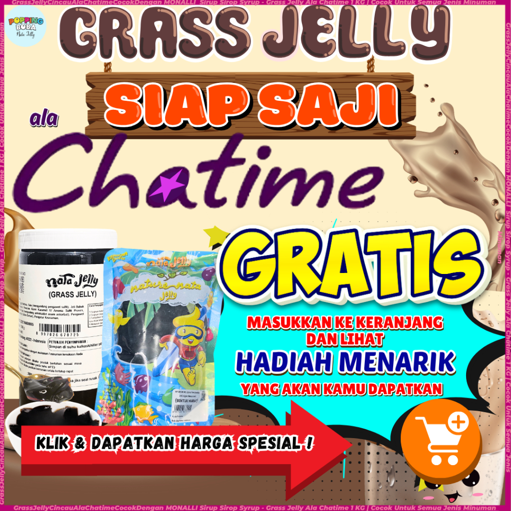 

GrassJellyCincauAlaChatimeCocokDengan MONALLI Sirup Sirop Syrup - Grass Jelly Ala Chatime 1 KG | Cocok Untuk Semua Jenis Minuman